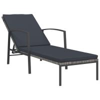 vidaXL Tumbona de jardín con cojín ratán sintético Marrón, Negro, Gris Sillas de Exterior Ideal para jardín, playa, piscina, terraza Tumbona Piscina Tumbonas Playa Tumbonas Jardín Exterior - details 1