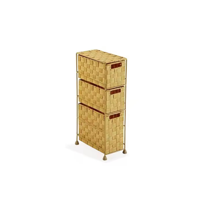 TIENDA EURASIA® Cajonera de Tela - Organizador de Almacenamiento Estrecho - Cómoda de 3 cajones - Zonas Estrechas - 15,5x28x57 - 1