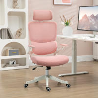 Vinsetto Silla de Oficina de Malla Giratoria Silla de Escritorio Basculante con Respaldo Alto Reposacabezas Reposabrazos y Soporte Lumbar 62x58x120-133 cm Rosa - details 1