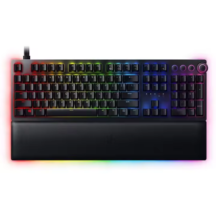 Razer  Huntsman V2 Optical Gaming Keyboard  Gaming keyboard  RGB LED light  US  Wired  Black  Numeric keypad  Clicky Pur - 1