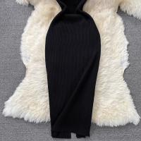 Vestido Elegante De Mujer YuooMuoo Primavera Verano 2025 Cuello Cuadrado Blanco Negro Suéter Bodycon Estilo Oficina Lady Longitud De Rodilla - details 12