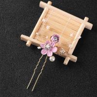 Peine De Boda Lujo Azul Con Flores Y Hojas Doradas Accesorios De Cabello Para Mujer Joyería Para El Cabello Clásica Para Fiesta Y Novia - details 9