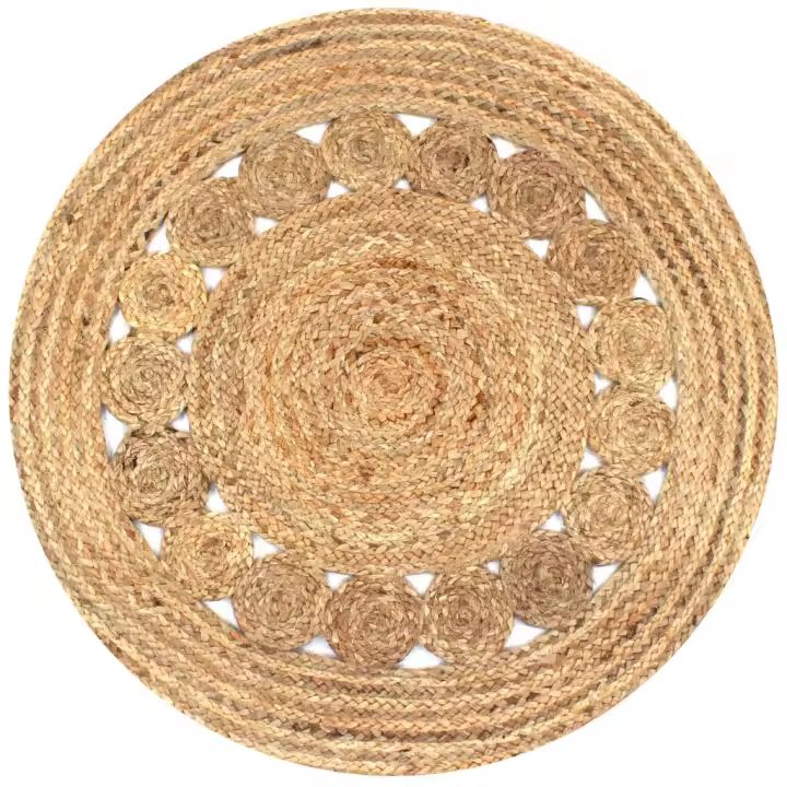 vidaXL Alfombra redonda con diseño yute trenzado 90 cm - 1