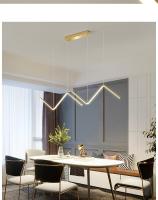 Lámpara Colgante LED Moderna Dorada/Negra Larga Para Restaurante Estudio Cocina Oficina Café Decoración Hogar Lujo Incluye Bombillas - details 20