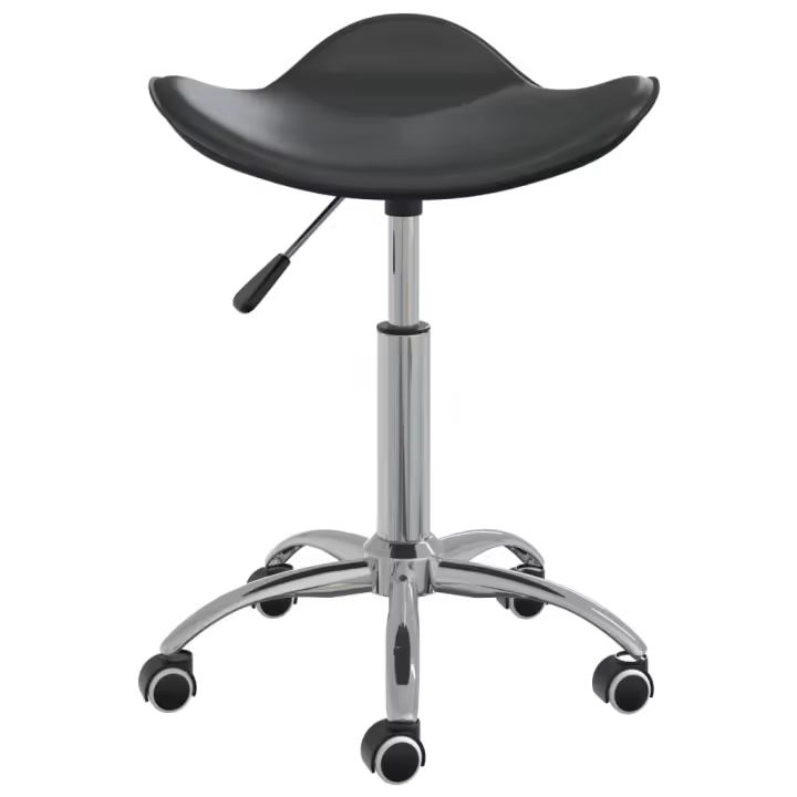 Silla de oficina de cuero sintético negra - 1