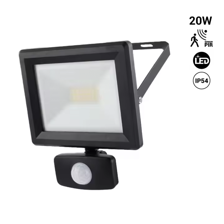 Barcelona LED Proyector LED exterior con Sensor de movimiento- IP54 - 120º - 4000K-  20W - 1