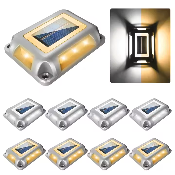1PC Luz Solar De Piso Rectangular Con 16 LEDs Super Brillantes IP65 Impermeable Para Marcadores De Acceso Y Luz De Escalera Solar Luz De Piso De Pared - 1