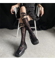 Calcetines Largos De Pies Descalzos Para Mujer Estilo Lolita Japonés Calcetines De Rodilla JK Con Tirantes Y Encaje Suave Y Transpirable Para Otoño E Invierno - details 11