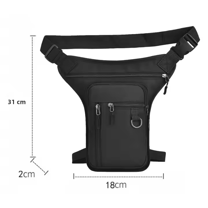 Bolsa Táctica Impermeable Para Viajes Moto Cinturón De Pierna Hombro Bolsa De Bum Estuche Lateral Para Hombres Casual Al Aire Libre - 1