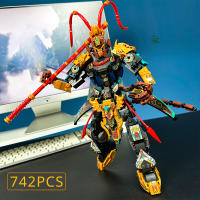 Bloques De Construcción HUIQIBAO Negro SunWuKong Guerriero Mecha Robot Figura De Acción MOC Juguetes De Construcción Para Niños Exhibición De Ciudad - details 10