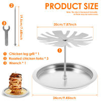 Al Pastor Skewer Vertical De Acero Inoxidable Con Bandeja Y Cuchara Para Pollo Asado 2 En 1 Soporte Para Barbacoa Calentamiento Uniforme - details 4