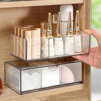 Set De 2 Cajas Organizadoras De Maquillaje Mini Para Baño Con Divisor Y Almacenamiento De Pinceles De Acrílico Organizador De Mesa Para Joyería Cosméticos Perfume - details 0