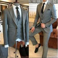 Traje Verde Para Hombre 3 Piezas 2023 Corte Slim Con Pico Y Un Botón Traje De Boda Tuxedo Terno Masculino (Chaleco+Pantalones+Chaleco) - details 2