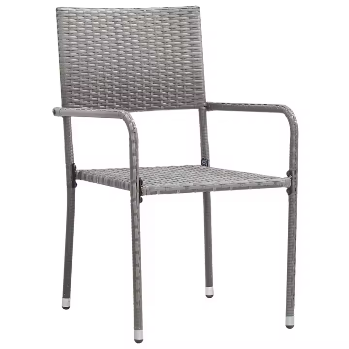 Sillas Comeador de Jardín apilables 2 UDS sintético gris - 1