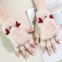 Guantes De Navidad Con Reino Para Mujeres Y Niñas Estilo Plegable Mitad Dedo Llenos De Terciopelo Y Poliéster Unisex - details 33