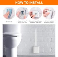 Escobillas y Portaescobillas de Inodoro, Cepillo y Soporte para WC, Silicona, Blanco - details 4