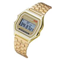 Reloj Electrónico Clásico Y Moderno Cuadrado Para Hombres Y Mujeres Estilo Pareja Pulsera De Acero A159 Ge Resistente Al Agua - details 4