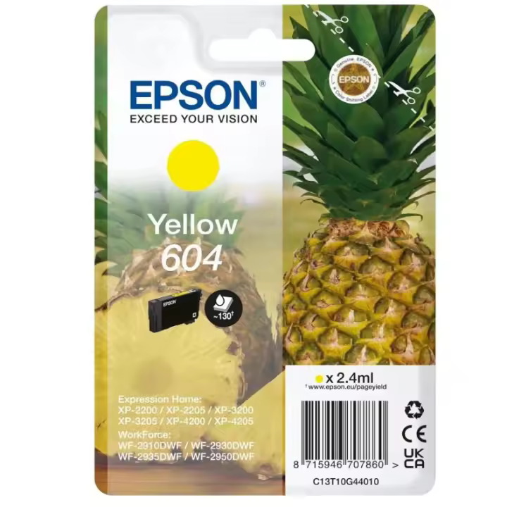 Epson Tinta Original Cartucho Amarillo 604 Tamaño Estándar - 1