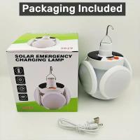 Luz solar portátil, bombilla LED portátil recargable por USB con indicador de batería para camping, senderismo, pesca y emergencia. - details 8