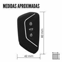 Banner - Funda silicona mando llave del coche 3 botones compatible con VW Golf negro-blanco