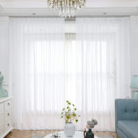 Cortinas De Yarn Blanco Sólido Para Ventanas De Sala De Estar Cocina Modernas Cortinas De Tulle Voile Para Decoración De Hogar Y Oficina - details 7