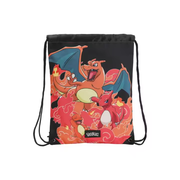 Saco Pokemon Negro Unisex con Diseño de Charmander - 1