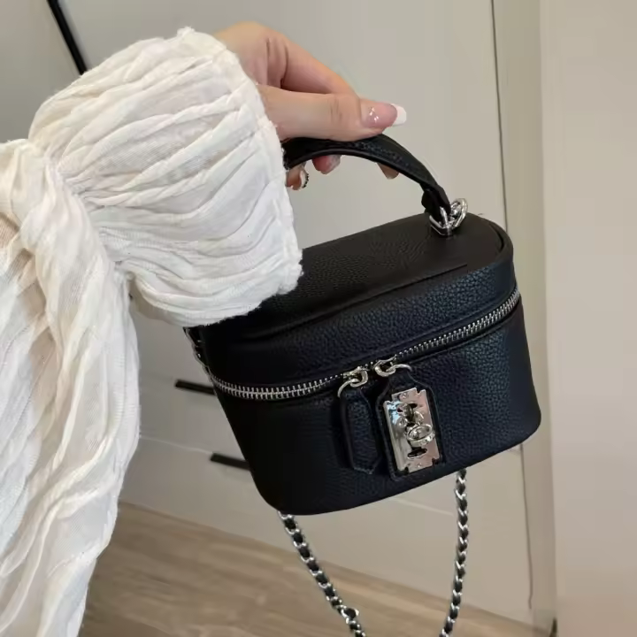 Bolso Cruzado Mini Para Mujer Con Cierre De Bloque Y Moneda Bolso De Hombro De Moda PU Bolsa Para Teléfono Móvil Y Monedero - 1