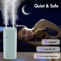 Humidificador de aire pequeño de 6,5*3 pulgadas, humidificador silencioso de niebla fría de 600 ml, apagado automático, con luces de colores, 2 modos, humidificador de doble niebla, adecuado para escritorios de automóviles - details 4