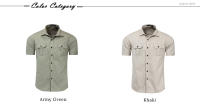 Camisa Militar Para Hombre Fredd Marshall 100% Algodón Manga Corta Estilo Casual Con Bolsillos Traje De Trabajo Camisa Sólida - details 4