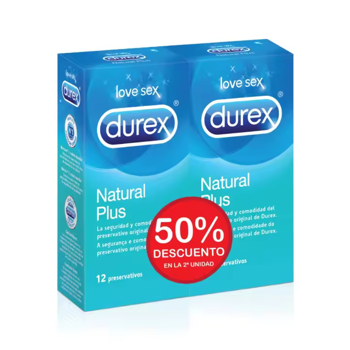 DUREX PRESERVATIVOS DUPLO NATURAL PLUS EASY ON 12 UNIDADES - 1