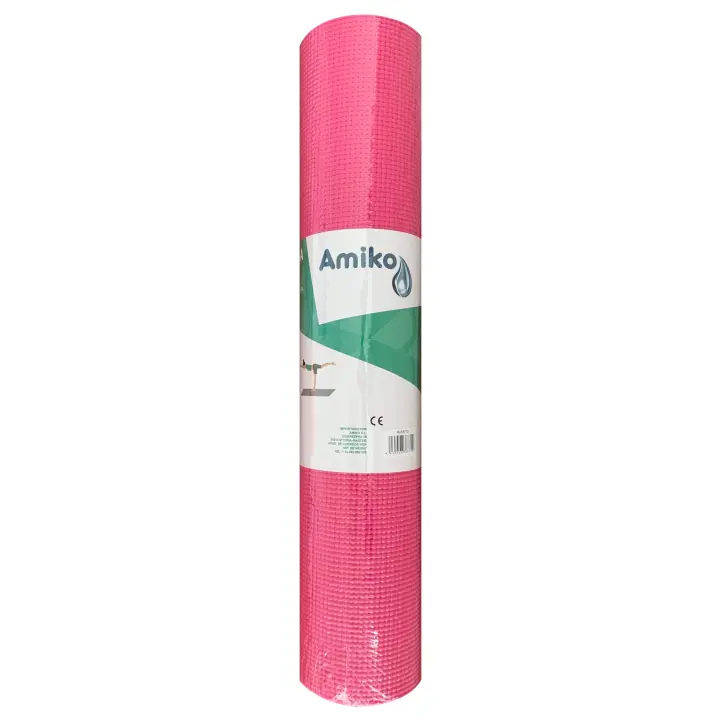 ESTERILLA DE YOGA AMIKO DE COLOR ROSA Y MEDIDAS 1,73x61 CM. - 1