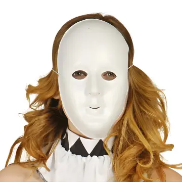 Nicky Bigs Novelties Máscara completa de plástico grueso liso blanco para adulto, disfraz de Halloween, Blanco