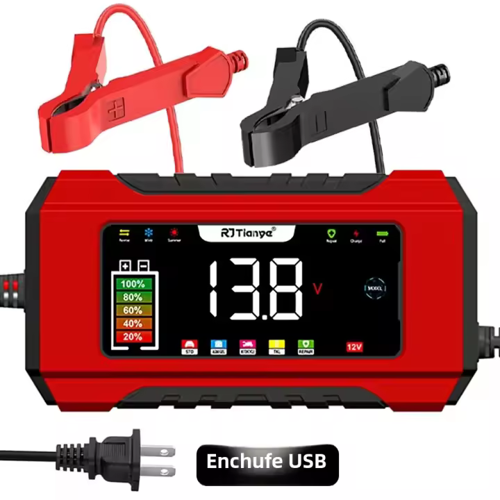 Cargador De Batería De Coche Automático 12V 6A Carga Rápida Digital Reparación De Pulso Para AGM GEL WET Ácido Plomo - 1