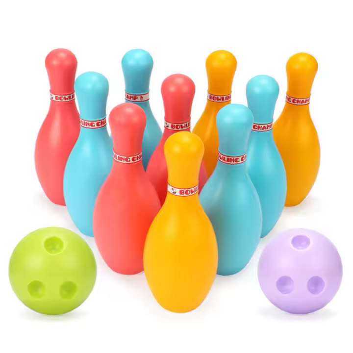 Juego De Bowling Interior 10 Piezas Con 2 Bolas De 6 Cm Juego Interactivo De Pista De Bolas Divertido Para Fiestas Deportes - 1