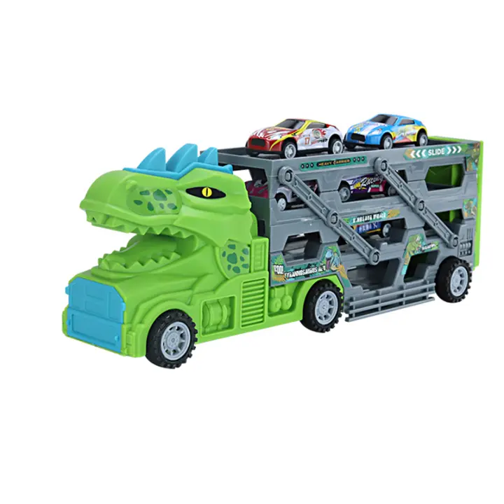 Contenedor De Almacenamiento En Forma De Dinosaurio Coche De Ingeniería De Aleación Camión De Ejection Juguete Para Niños Navidad Agradecimiento - 1