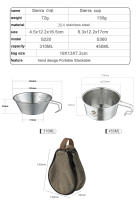 CAMPINGMOON Juego De 4 Piezas Sierra Bowl Y Taza De Acero Inoxidable Para Camping Y Picnics Con Bolsa De Almacenamiento Utensilios De Mesa Al Aire Libre - details 5