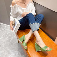 Zapatillas De Mujer Eilyken Verano Con Tacón Alto Y Diamantes Triangulares Zapatos De Baile Modernos De PU Para Fiestas - details 0