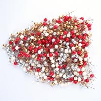 50/100pcs Berries De Holle Artificiales Decoración Para Árbol De Navidad Corona De Flores DIY En Línea De Hierro Para Decoración De Casa - details 5