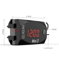 Medidor De Voltaje Digital Para Motocicleta 6V-30V 3 En 1 Reloj Y Termómetro Tester De Batería Medidor De Tiempo - details 20
