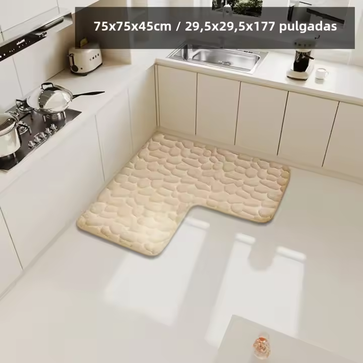 Carpetas Antideslizantes De Forma L Para Cocina Y Baño Tamaño Grande Absorbentes De Polvo Y Suciedad Para Restaurante Y Paredes De Entrada - 1