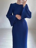 Vestido Maxi De Verano Para Mujer Elegante Con Volantes Y Mangas Bellotas Estilo Office Lady A-Line Midi De Poliéster Y Spandex - details 11