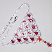 Pulsera De Tobillo Para Mujer En Cristal Rojo Rubí Stonefans Cadena De Pie Con Diamantes Boho Moda Geométrica Ajustable De 20cm-28cm - details 5