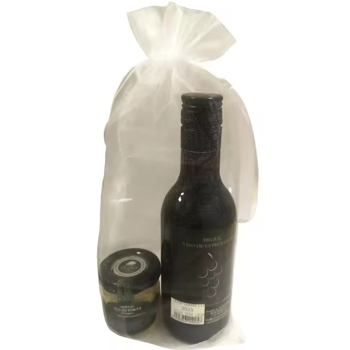 Detalle Gourmet de Vino Tinto en botellita y Tarro de Crema de Queso Miniatura, Bolsa de Organza y Tarjeta Personalizada para Detalles Invitados, Bodas, comuniones, bautizos etc (Pack 24 ud) - 1