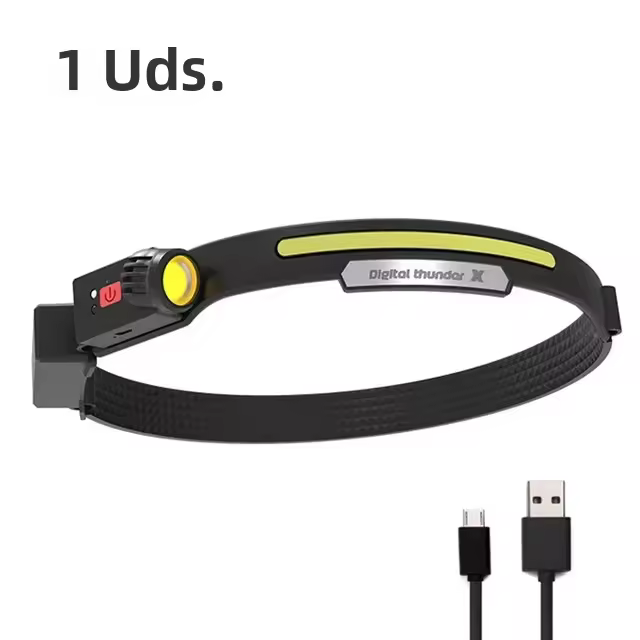Linterna Frontal LED Recargable Con Sensor Y Batería Integrada Luz De Trabajo Super Brillante Torcha USB Para Camping Y Pesca Nocturna - 1
