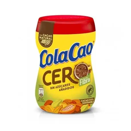 Cola Cao 0% Azúcares Añadidos con Fibra - 300g | Sin Azúcares Añadidos | Con Sales Minerales - 1