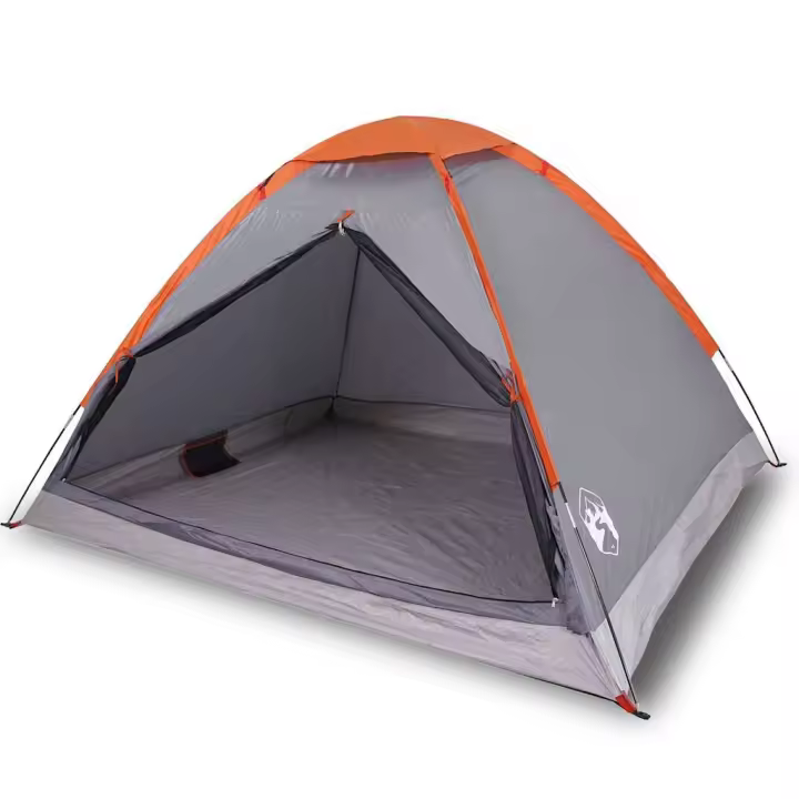 vidaXL Tienda de campaña iglú para 2 personas impermeable gris naranja - 1