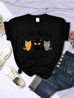 Camiseta De Mujer I Was Normal 3 Cats Ago Estilo Casual Multicolor Cuello Redondo Manga Corta Verano Moda Hip Hop T-Shirt - details 3
