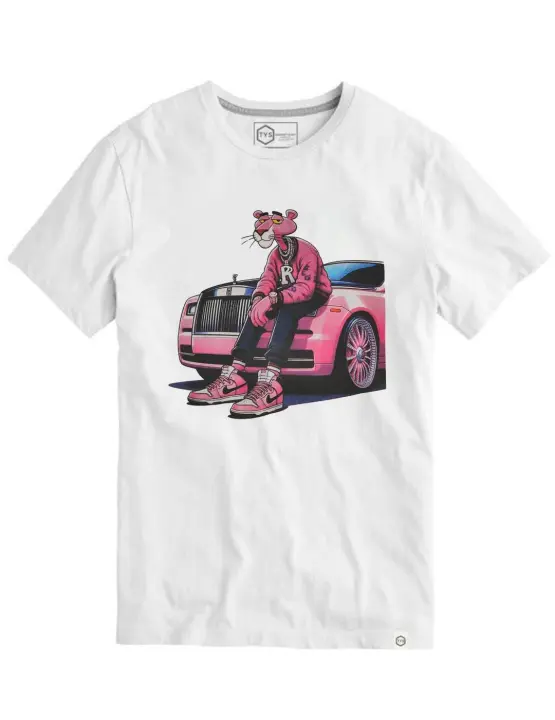 Camiseta TYS 'Pinkrolls' Blanco Unisex - 1