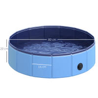 PawHut Piscina Plegable para Perros Gatos Ø80x20 cm Bañera Portátil para Mascotas PVC Antideslizante Múltiples Usos para Interiores y Exteriores - details 2