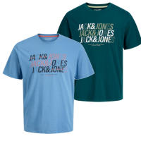 Jack & Jones Hombre Pack 2 Camisetas de Algodón de 160 grs Logo Estampado Ideal Primavera Verano Moda Casual Informal - details 0